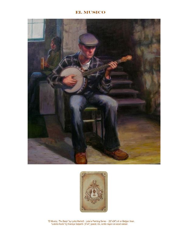 El Musico: The Banjo -  (Lotería Painting Series)