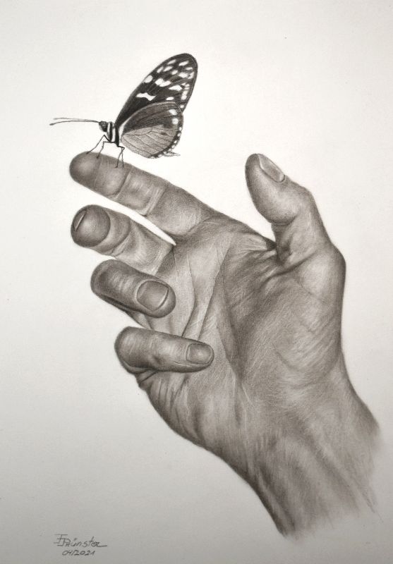 Hand with butterfly